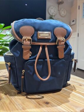 Calvin Klein Navy Backpack with Tan Straps